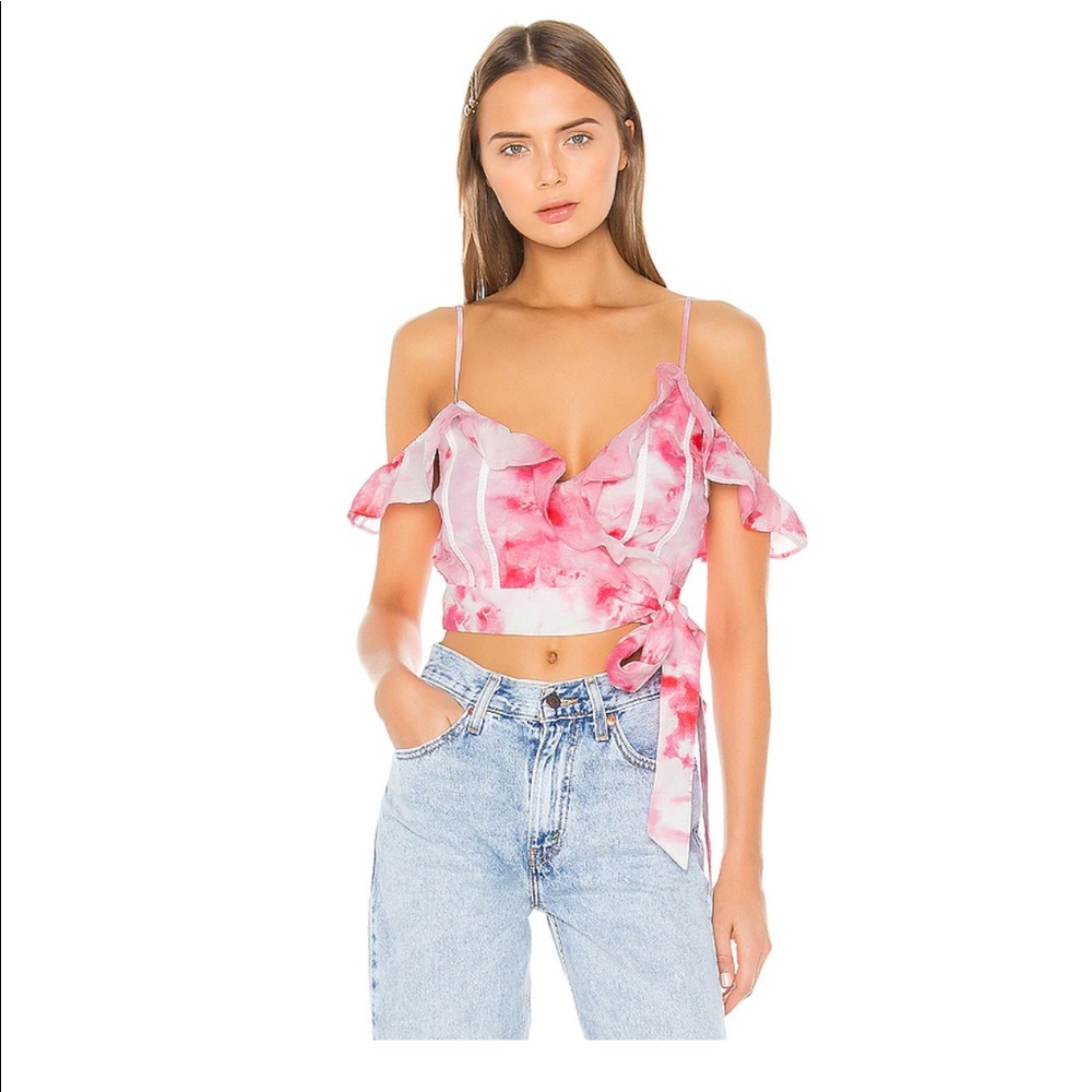 NWT Lovers + Friends -Leia Top in Poppy Tie Dye